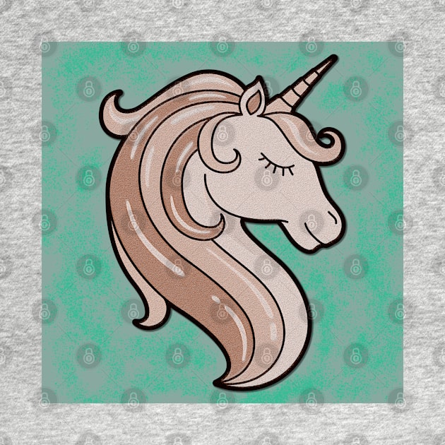 cute brown unicorn by maricetak